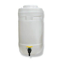 Bidon 25 Lt. PEAD Natural c/ Canilla Esferica Negra