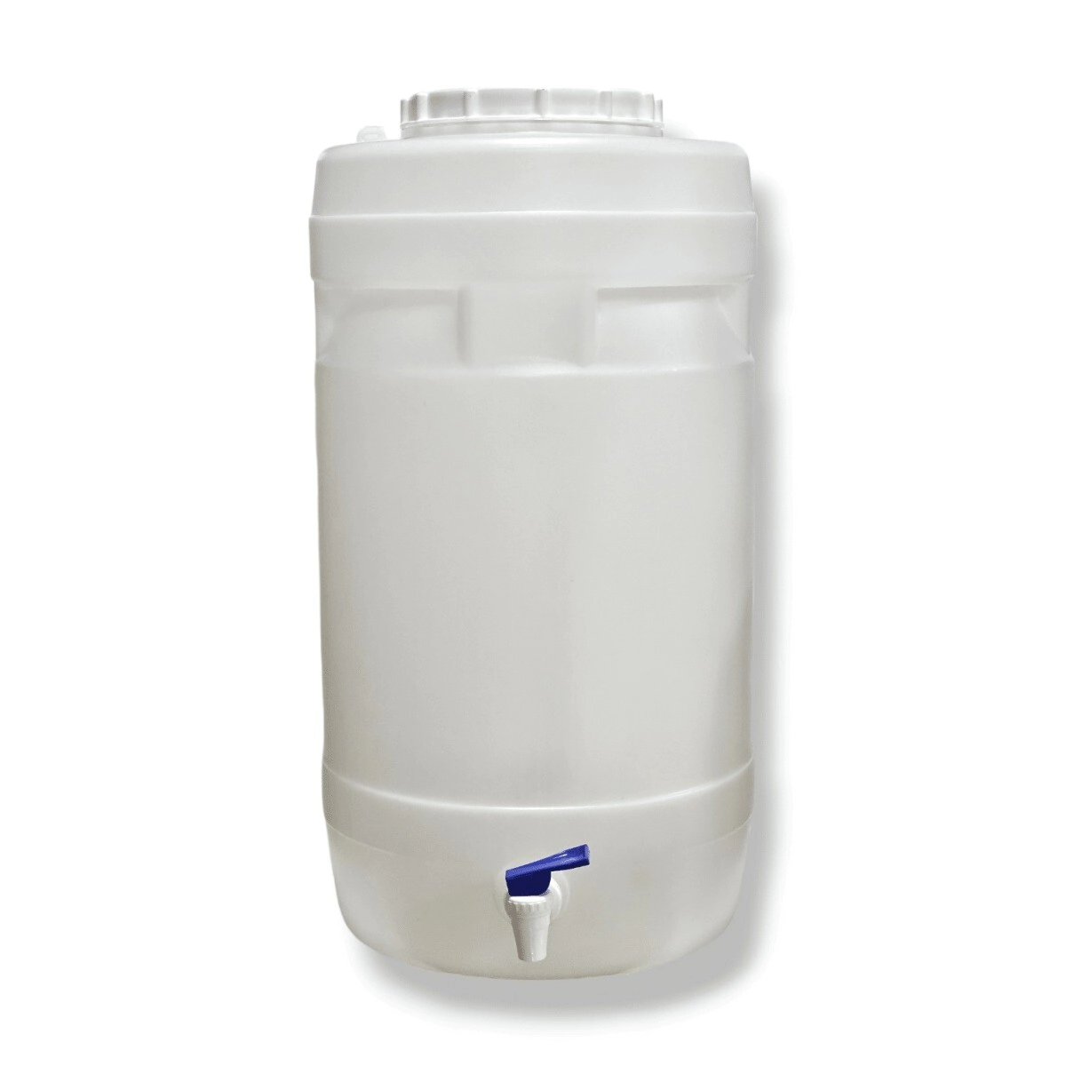 Bidon 25 Lt. PEAD Natural c/ Canilla Celeste y Bca.