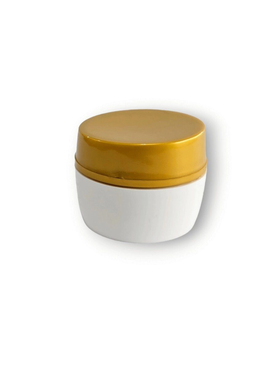 Pote Tina 60 gr. Blanco c/ Tapa Dorada