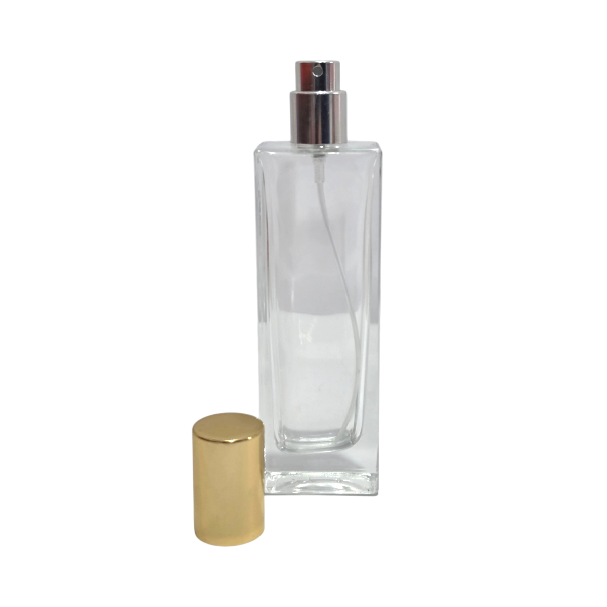 Frasco Rectangular 50 R/15 - Bba Spray Plata B - Capuchon Oro B