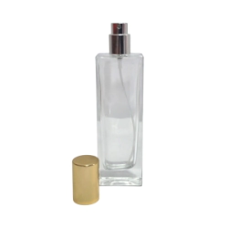Frasco Rectangular 50 R/15 - Bba Spray Plata B - Capuchon Oro B