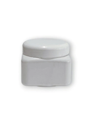 Pote Cuadrado 200 gr. PVC Blanco c/ Tapa