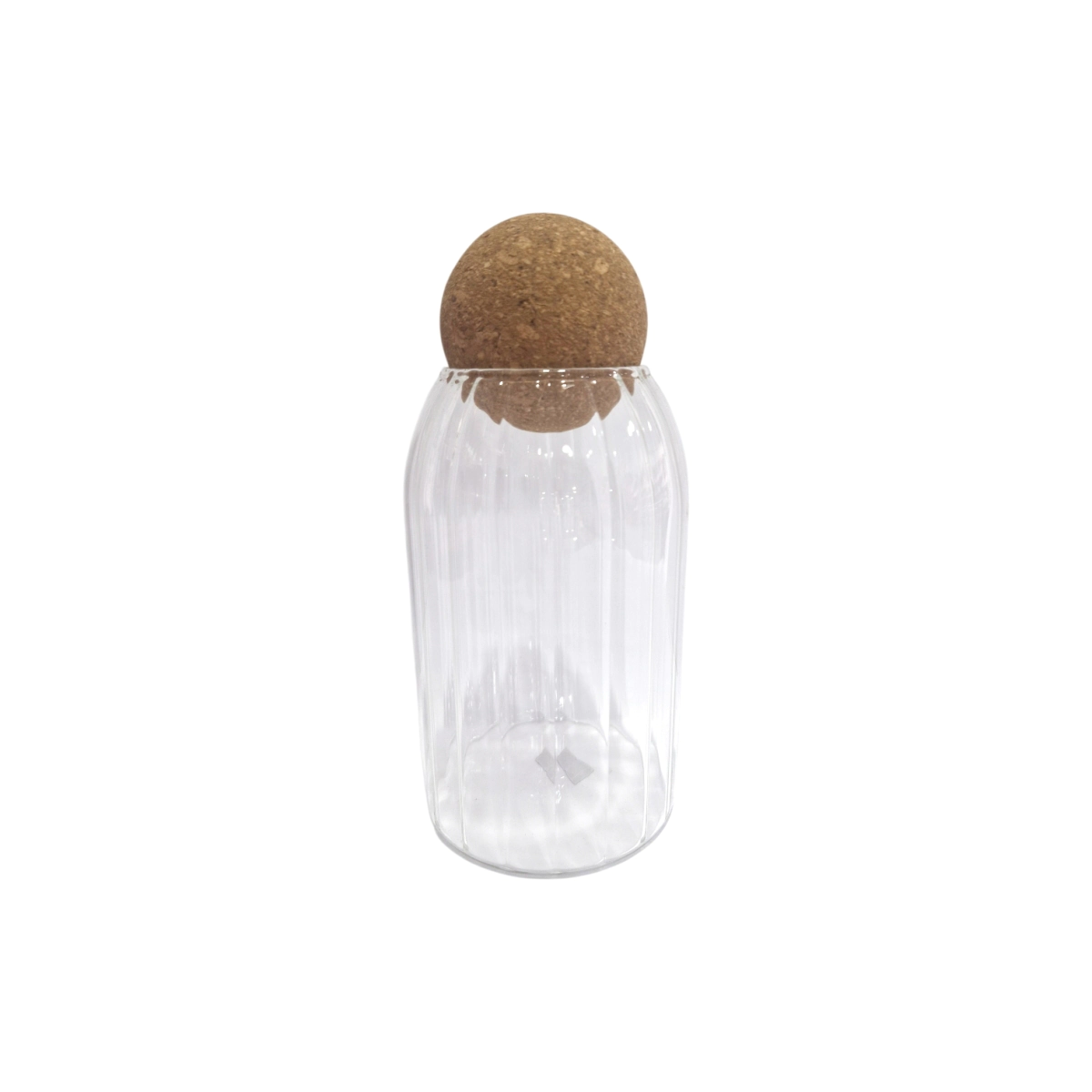 Botella Cristal Ranurada 18cm c/ Corcho Esfera