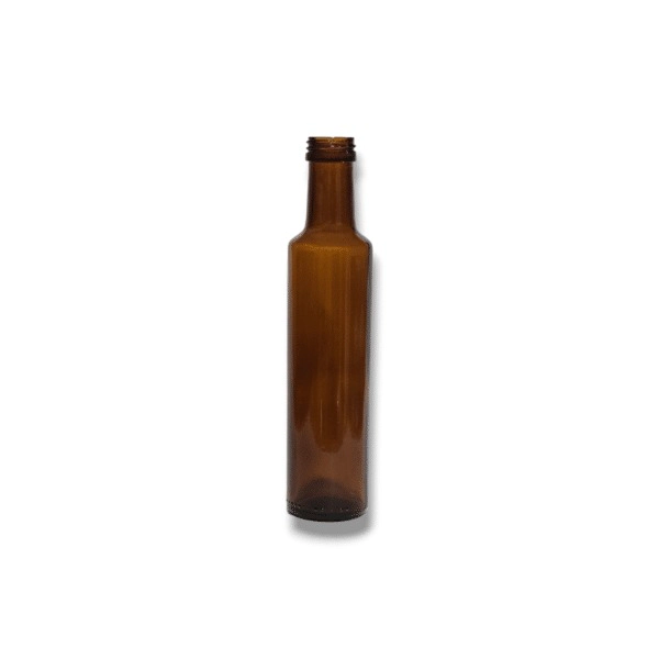 Botella Cilindrica 250 cc Ambar Vidrio B/Ali