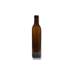 Botella Cuadrada 250 cc Ambar Vidrio B/Ali