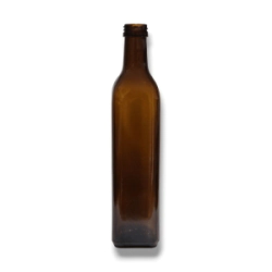 Botella Cuadrada 500 cc Ambar Vidrio B/Ali