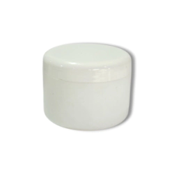 Pote   250 cc PEAD Bajo  Blanco c / Tapa Blanca