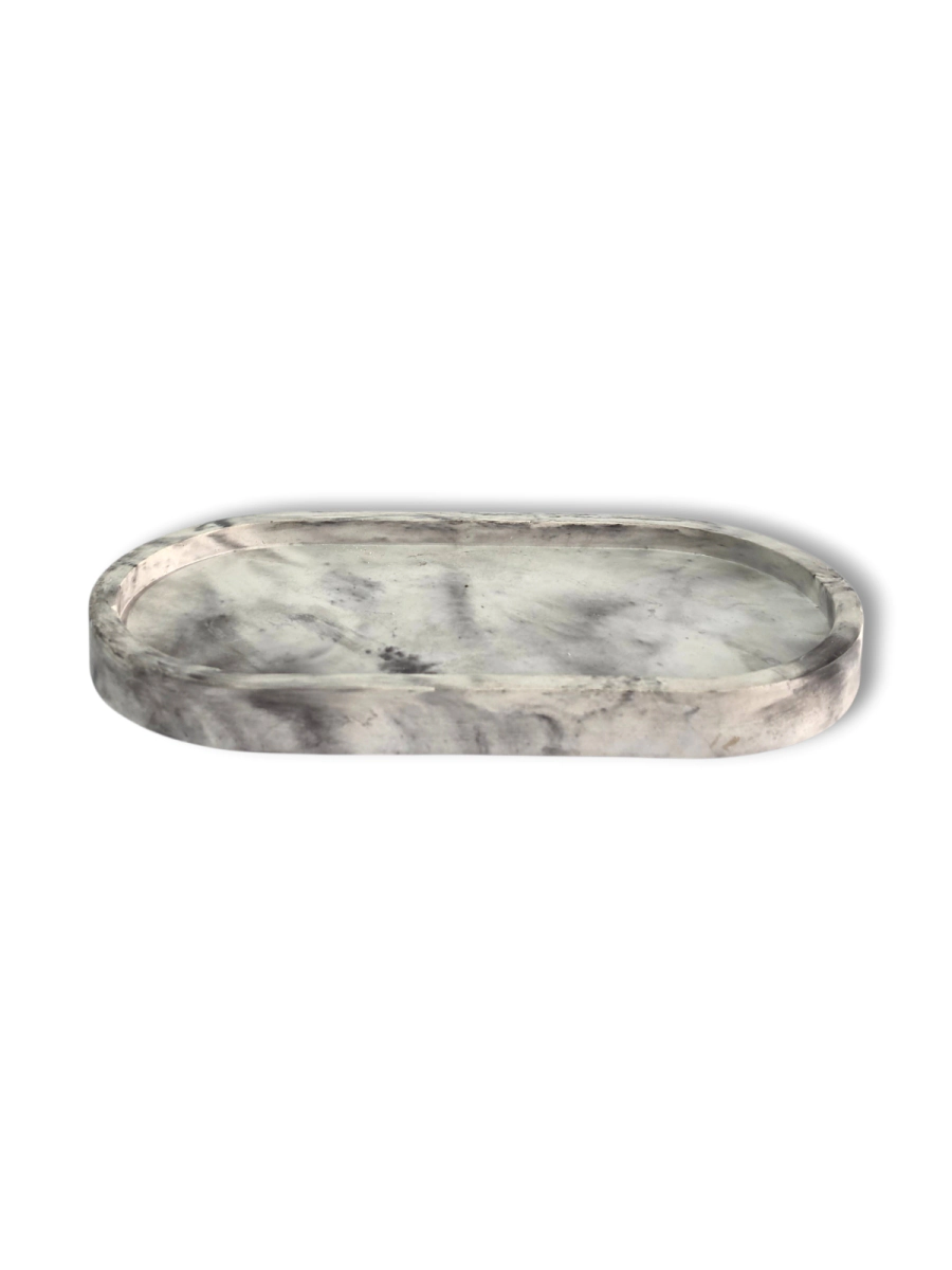Bandeja Oval c/ Pintitas 18 x 9,5 - Yeso