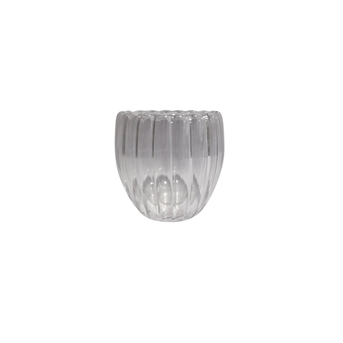 Vaso de Vidrio Lineas Doble Fondo S 8x9 cm