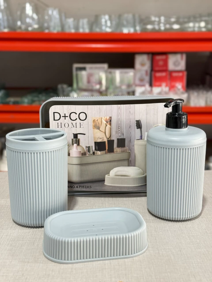 Set Ba�o Deco Gris - 4 pzas.