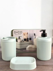 Set Ba�o Deco Verde Agua - 4 pzas.