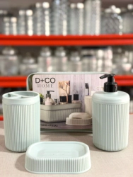 Set Ba�o Deco Verde Agua - 4 pzas.