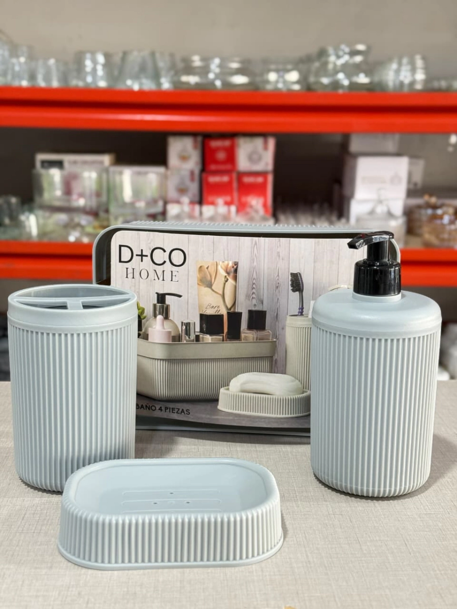 Set Ba�o Deco Verde Nordico - 4 pzas.